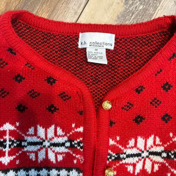 Red and black vintage Christmas Holiday | Grandma Sweater - Picture 3 of 6